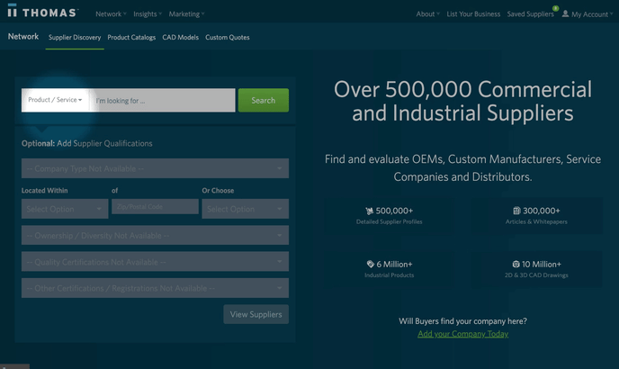 Compare suppliers - Start your search