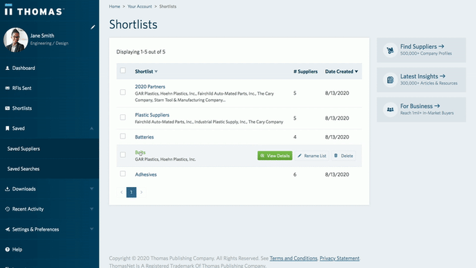 Send RFIs to multiple suppliers in your shortlist
