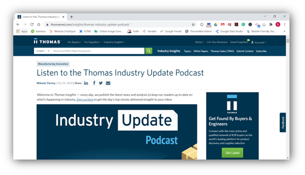 Thomas Industry Update Podcast